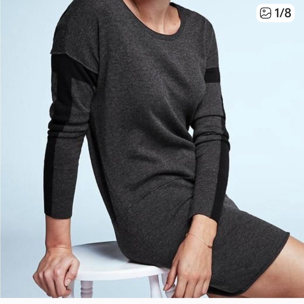 Athleta Dark Gray and Black Women's Sweater Dress